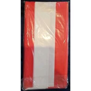 54" x 108" Red & White Striped Table Cloth - new